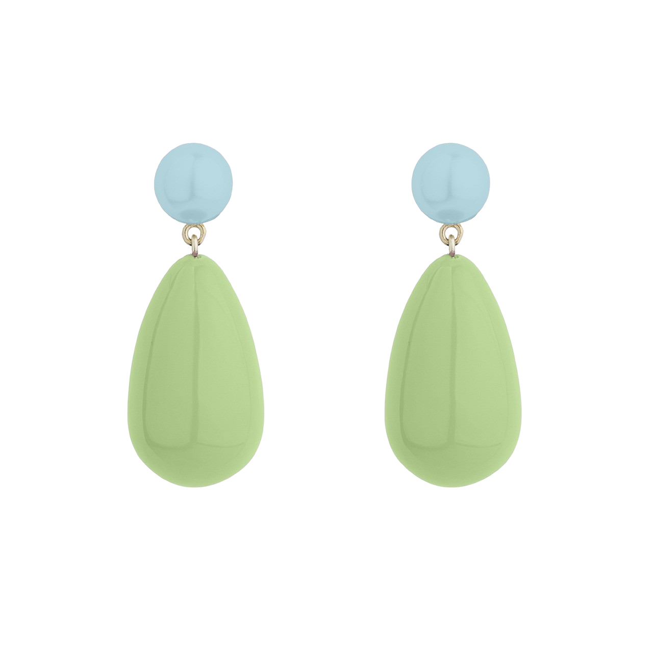 Drop øreringe - Light Green/Blue